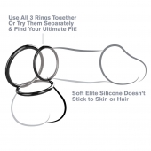 Набор из трех черных эрекционных колец Silicone 3-Ring Stamina Set - Pipedream - в Ижевске купить с доставкой