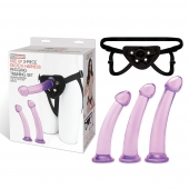 Тренировочный набор с тремя насадками Pegging Training Set - Lux Fetish - купить с доставкой в Ижевске