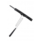 Черный кожаный ошейник-воротник с поводком - Pecado - купить с доставкой в Ижевске