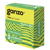 Ультратонкие презервативы Ganzo Ultra thin - 3 шт. - Ganzo - купить с доставкой в Ижевске