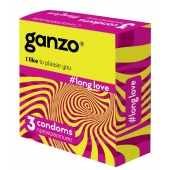 Презервативы с анестетиком для продления удовольствия Ganzo Long Love - 3 шт. - Ganzo - купить с доставкой в Ижевске