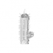 Прозрачная насадка с шипами и клиторальной шишечкой CLIT-BANGER SLEEVE IN CLEAR - Tonga - в Ижевске купить с доставкой
