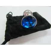 Анальное украшение BUTT PLUG  Small с синим кристаллом - 7 см. - Anal Jewelry Plug - купить с доставкой в Ижевске Анальное украшение BUTT PLUG  Small с синим кристаллом - 7 см. - Anal Jewelry Plug - купить с доставкой в Ижевске