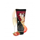 Массажный крем для тела с ароматом клубники и шампанского Sparkling Strawberry Wine - 200 мл. - Shunga - купить с доставкой в Ижевске