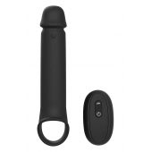 Черная насадка-удлинитель с вибрацией Vibrating Extender With Remote - Dream Toys - в Ижевске купить с доставкой