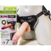 Страпон-унисекс с двумя насадками UNI strap 7  Harness - 19 и 16 см. - LOVETOY (А-Полимер) - купить с доставкой в Ижевске
