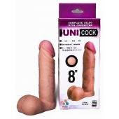 Фаллическая насадка для страпона UNICOCK 8  - 20 см. - LOVETOY (А-Полимер) - купить с доставкой в Ижевске
