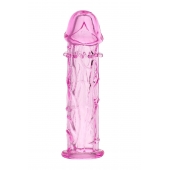 Розовая насадка фаллической формы - 12,5 см. - A-toys - в Ижевске купить с доставкой