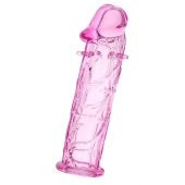 Розовая насадка фаллической формы - 12,5 см. - A-toys - в Ижевске купить с доставкой