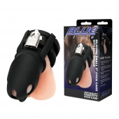 Черная клетка для пениса Silicone Small 2 in Cock Cage With Ball Divider - BlueLine - купить с доставкой в Ижевске