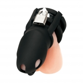 Черная клетка для пениса Silicone Small 2 in Cock Cage With Ball Divider - BlueLine - купить с доставкой в Ижевске