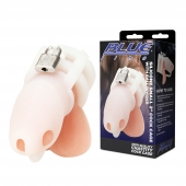 Белая клетка для пениса Silicone Small 2 in Cock Cage With Ball Divider - BlueLine - купить с доставкой в Ижевске