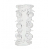 Прозрачная насадка на пенис с шипами и бугорками JELLY JOY LUST CLUSTER CLEAR - Dream Toys - в Ижевске купить с доставкой