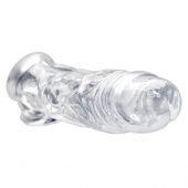 Прозрачная насадка для увеличения члена Realistic Clear Penis Enhancer and Ball Stretcher - 20,3 см. - XR Brands - в Ижевске купить с доставкой