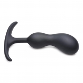 Черный массажер простаты с утяжелителями Premium Silicone Weighted Prostate Plug Medium - 16,3 см. - XR Brands - в Ижевске купить с доставкой