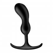 Черный массажер простаты с утяжелителями Premium Silicone Weighted Prostate Plug Medium - 16,3 см. - XR Brands - в Ижевске купить с доставкой