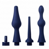 Набор из 3 универсальных насадок для анального душа Universal 3 Piece Silicone Enema Attachment Set - XR Brands - купить с доставкой в Ижевске