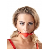 Силиконовый кляп-шар на чёрных ремешках Red Gag silicone - Orion - купить с доставкой в Ижевске