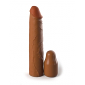 Коричневая насадка на член 2  Silicone X-tension - 20,3 см. - Pipedream - в Ижевске купить с доставкой