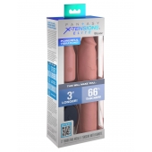 Телесная вибронасадка на член 3  Vibrating Mega X-tension with Remote - 22,9 см. - Pipedream - в Ижевске купить с доставкой