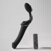 Черный безремневой вибрострапон Strap-On-Me Multi Orgasm Size XL - Strap-on-me - купить с доставкой в Ижевске