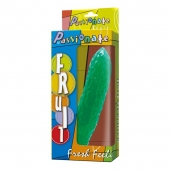 Зеленый стимулятор на присоске в форме огурца Cucumber - 17 см. - Baile