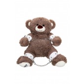 Бондажный набор: бурый мишка с белыми оковами и наручниками - Pecado - купить с доставкой в Ижевске