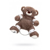 Бондажный набор: бурый мишка с белыми оковами и наручниками - Pecado - купить с доставкой в Ижевске