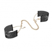 Чёрные дизайнерские наручники Desir Metallique Handcuffs Bijoux - Bijoux Indiscrets - купить с доставкой в Ижевске