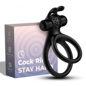 Черное эрекционное виброкольцо с подхватом мошонки Stay Hard - Boys of Toys - в Ижевске купить с доставкой
