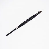 Черный ажурный чокер с золотистой фурнитурой - Crazy Handmade - купить с доставкой в Ижевске