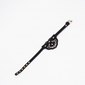 Черный чокер с клепками и золотистой фурнитурой - Crazy Handmade - купить с доставкой в Ижевске