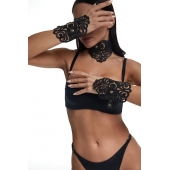 Фигурный набор для БДСМ-игр с узорами и золотистой фурнитурой - Crazy Handmade - купить с доставкой в Ижевске