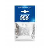 Прозрачное эластичное эрекционное кольцо с 6 шариками - Sex Expert - в Ижевске купить с доставкой