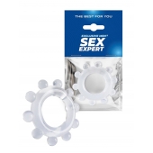 Прозрачное эрекционное кольцо со стимулирующими шариками - Sex Expert - в Ижевске купить с доставкой