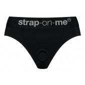 Черные трусики для насадок Heroine Lingerie Harness - size XL - Strap-on-me - купить с доставкой в Ижевске