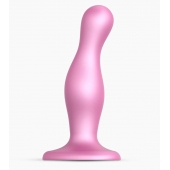 Розовая насадка Strap-On-Me Dildo Plug Curvy size M - Strap-on-me - купить с доставкой в Ижевске
