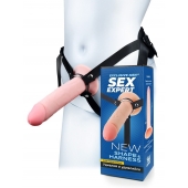 Мужской полый страпон на регулируемых ремешках - 22 см. - Sex Expert - купить с доставкой в Ижевске