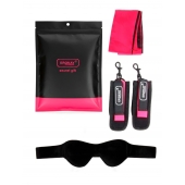 Черно-розовый эротический набор: маска, наручники и повязка - Erokay - купить с доставкой в Ижевске