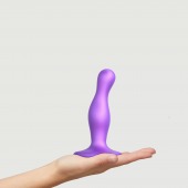 Фиолетовая насадка Strap-On-Me Dildo Plug Curvy size S - Strap-on-me - купить с доставкой в Ижевске