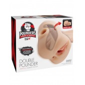 Телесный мастурбатор с вибрацией Double Pounder Vibrating Squeeze Stroker - Pipedream - в Ижевске купить с доставкой