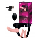 Женский страпон с 3 насадками и вибрацией - Erowoman-Eroman - купить с доставкой в Ижевске