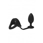 Черное эрекционное кольцо с анальной пробкой Cockstrap With Anal Plug - Dream Toys - в Ижевске купить с доставкой