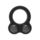 Черное эрекционное кольцо с утяжелителями Cockring Dual Weight - Dream Toys - в Ижевске купить с доставкой