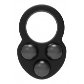 Черное эрекционное кольцо с утяжелителями - Dream Toys - в Ижевске купить с доставкой