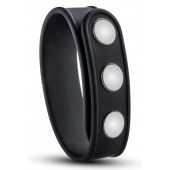 Черное эрекционное кольцо на кнопках - Blush Novelties - в Ижевске купить с доставкой