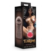 Коричневый мастурбатор-ротик Krystal Vibrating Masturbator - Blush Novelties - в Ижевске купить с доставкой