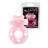 Розовое эрекционное виброкольцо в форме мишки - 1137 - в Ижевске купить с доставкой