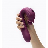 Фиолетовый вибратор Selove Campanula с вращающимся стимулятором клитора - 18,2 см. - Selove