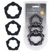 Набор из 3 эрекционных колец Beaded Silicone Cockring Set - Shots Media BV - в Ижевске купить с доставкой